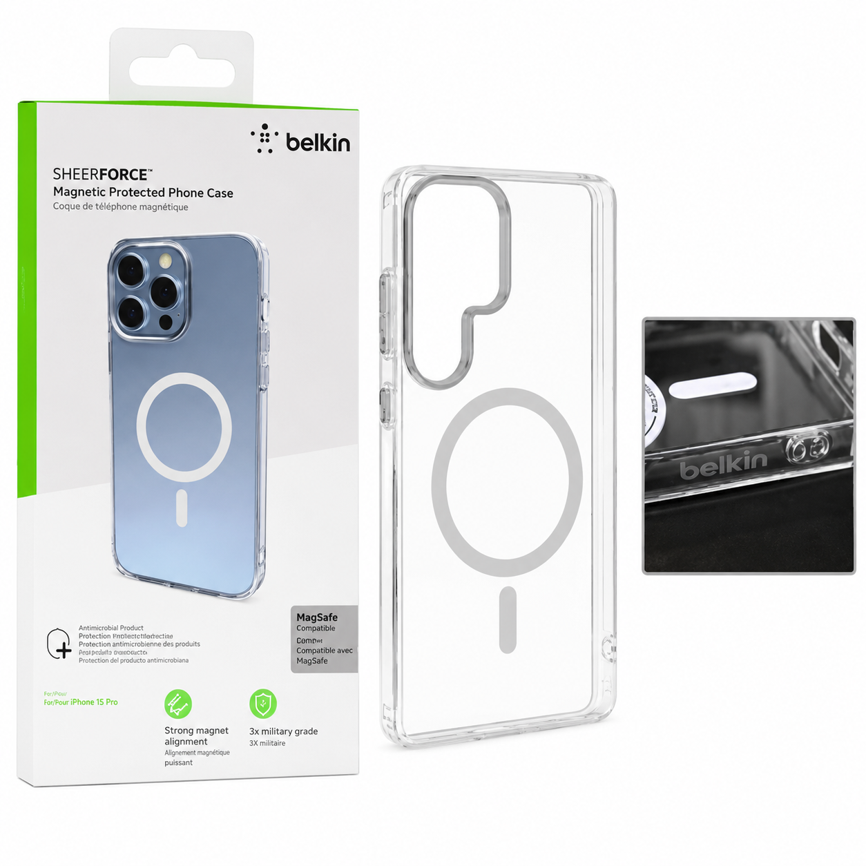 قاب و کاور گوشی قاب belkin شفاف Magsafe مدل S25 Ultra