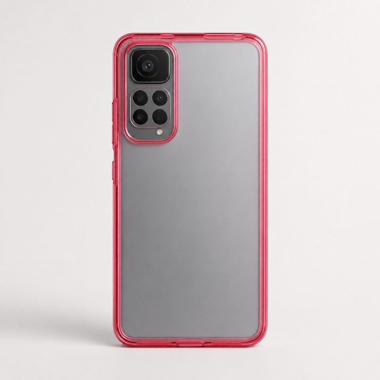 قاب ژلهای شفاف صورتی گوشی شیائومی Redmi Note 11S با محافظ دوربین