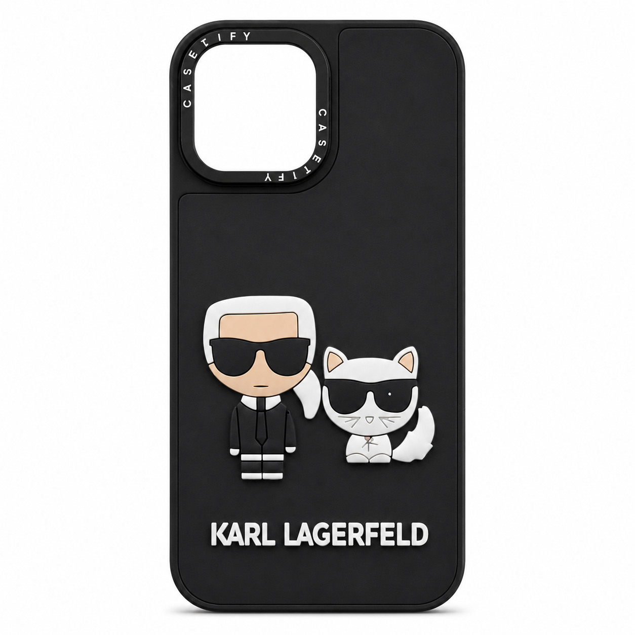 قاب آیفون 12 پرومکس طرح Karl Lagerfeld مدل برجسته مشکی
