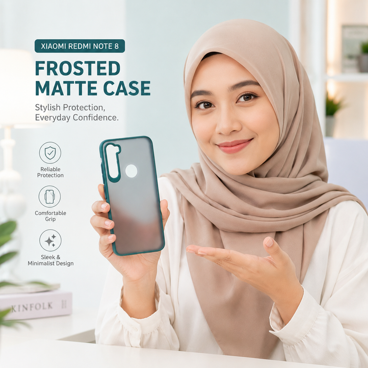 قاب مات نیمهشفاف با فریم سبز برای گوشی شیائومی ردمی نوت 8
