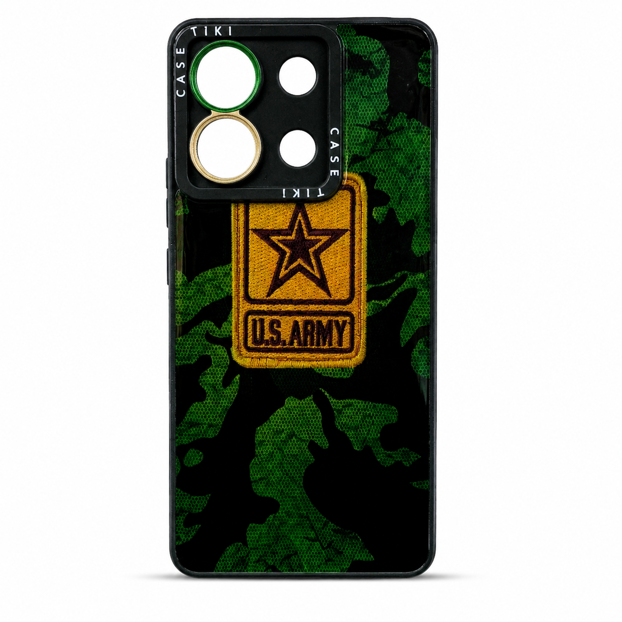 قاب گوشی شیائومی ردمی نوت 13 پرو 5G با طرح چریکی سبز و مشکی، طراحی ارتشی U.S. Army و محافظ دوربین