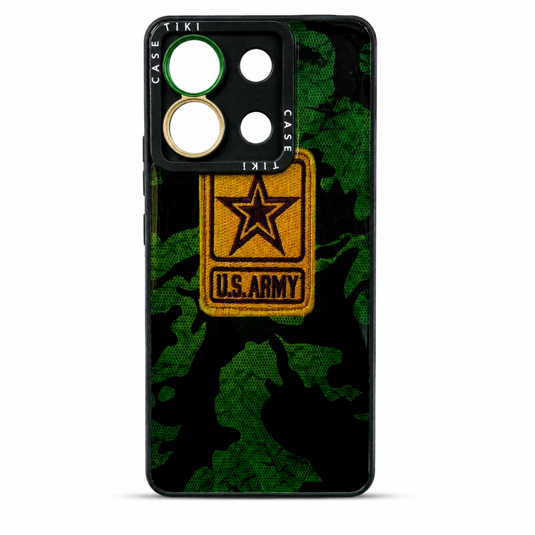 قاب گوشی شیائومی ردمی نوت 13 پرو 5G با طرح چریکی سبز و مشکی، طراحی ارتشی U.S. Army و محافظ دوربین