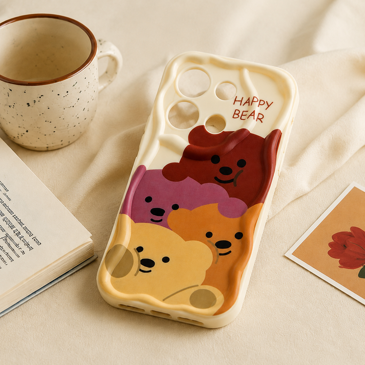 قاب گوشی شیائومی Redmi Note 13 Pro 5G طرح Happy Bear با جنس سیلیکونی نرم و فانتزی