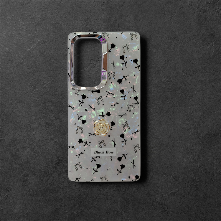 قاب سامسونگ Galaxy S25 Ultra طرح صدفی Black Bow