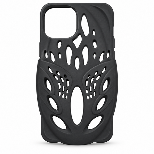 Premium Organic Vent Design Matte Black Silicone Case for iPhone 13 & iPhone 14