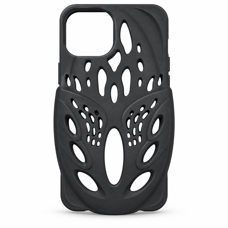 Premium Organic Vent Design Matte Black Silicone Case for iPhone 13 & iPhone 14
