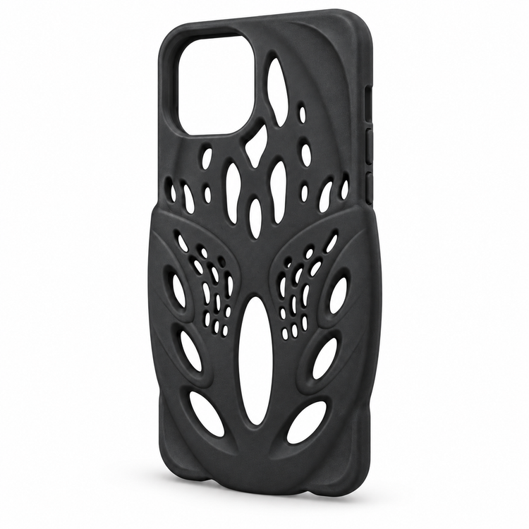 Premium Organic Vent Design Matte Black Silicone Case for iPhone 13 & iPhone 14